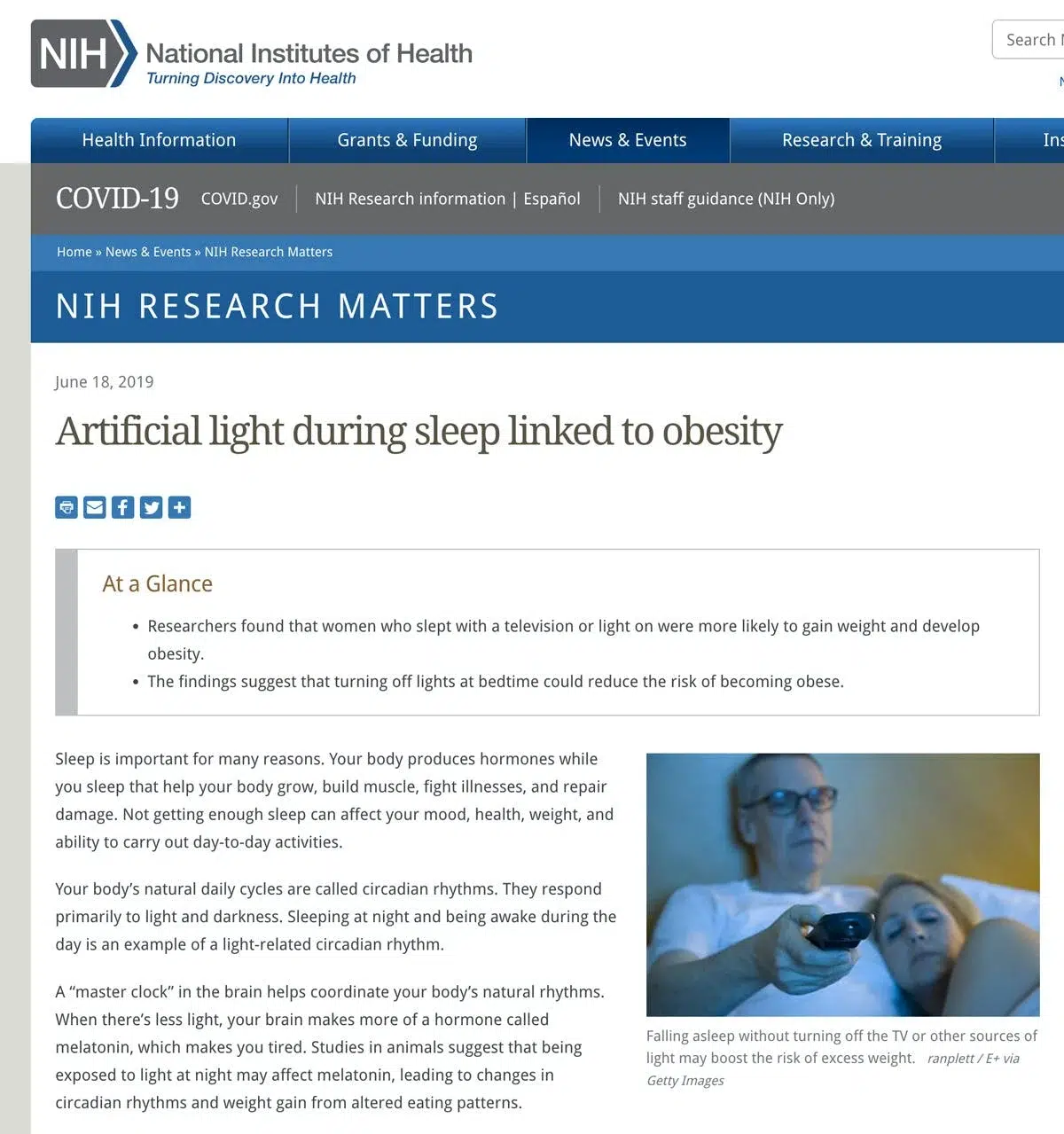ALAN Artificial Light TV in Bedroom Weight Gain Stubborn Fat